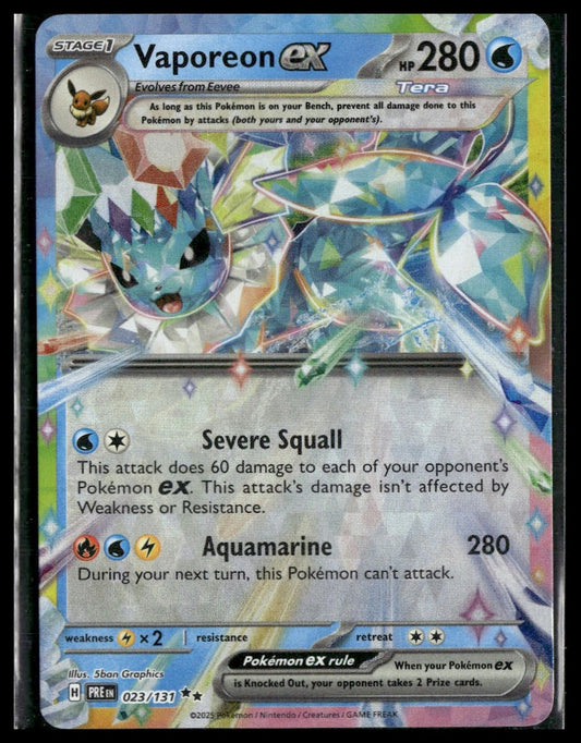 Vaporeon ex #023/131 Prismatic Evolutions NM