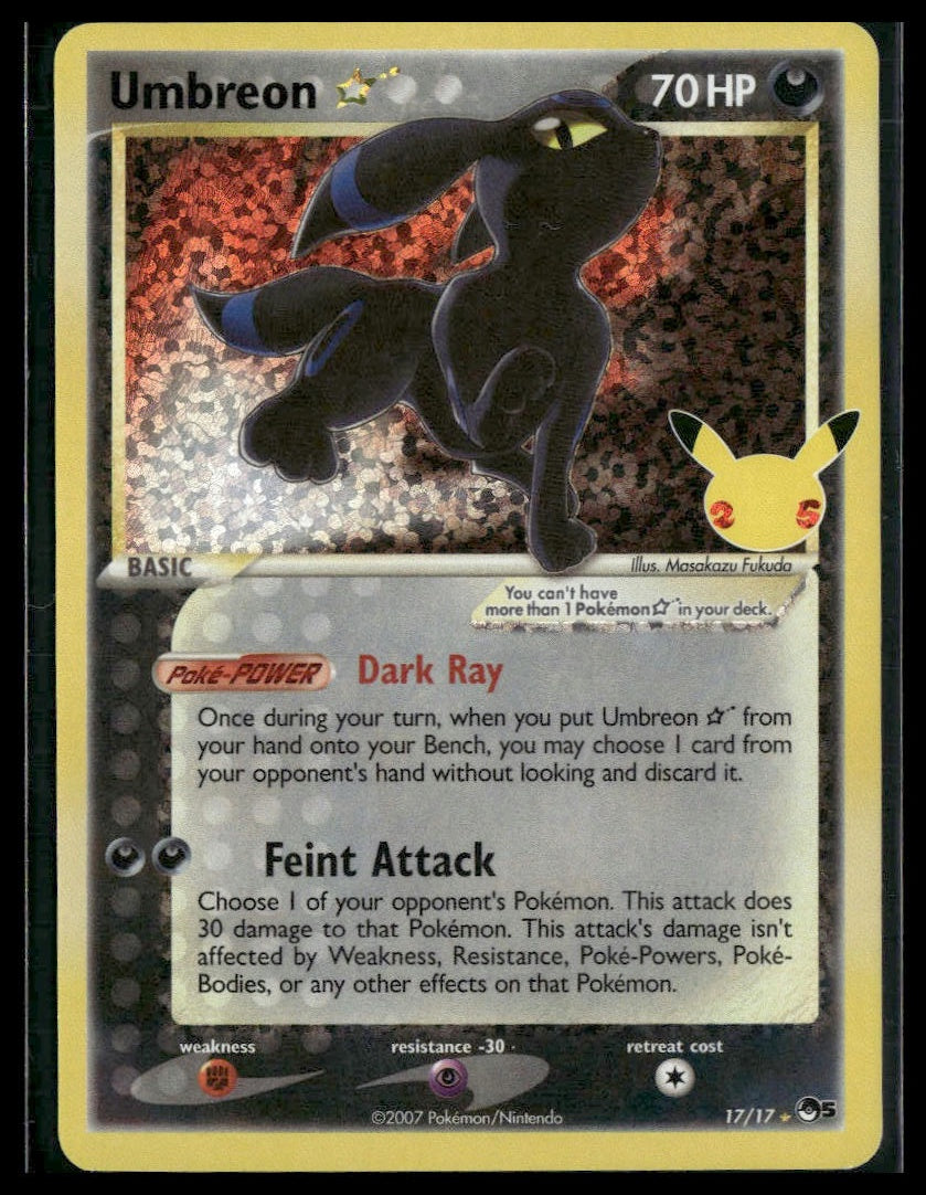 Umbreon Star #17/17 Celebrations: Classic Collection VLP