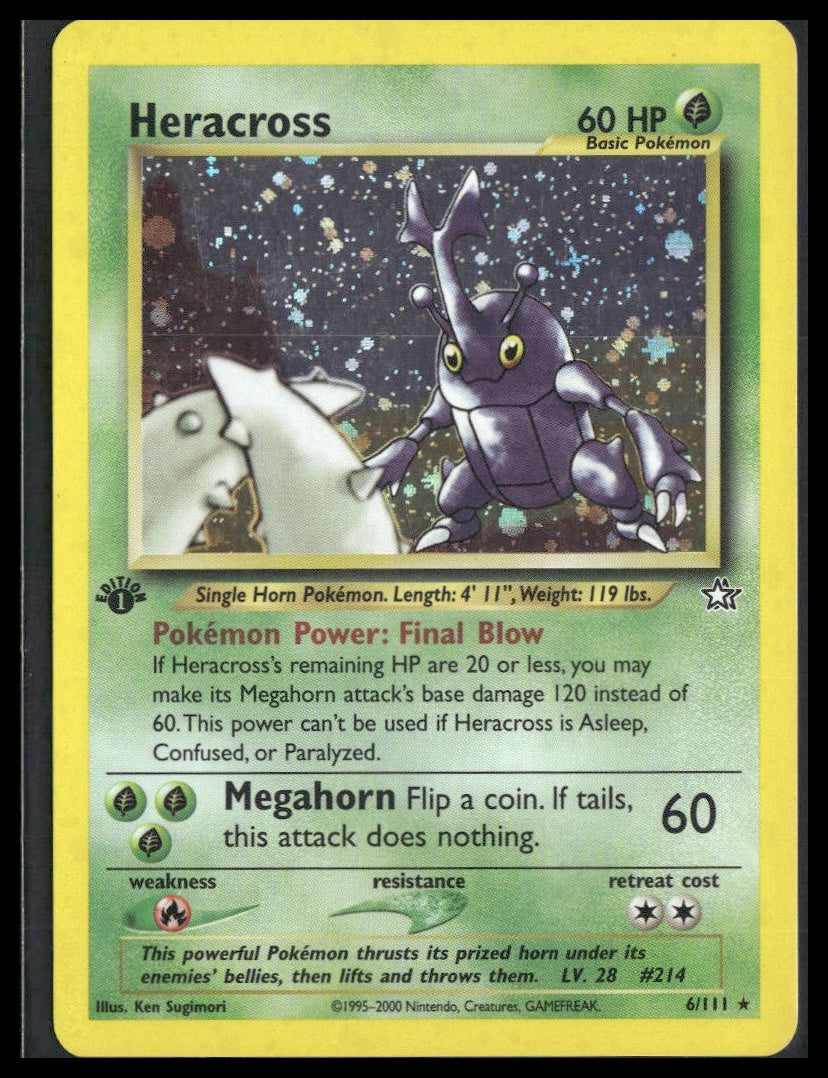 Heracross #006/111 1st Edition Neo Genesis LP