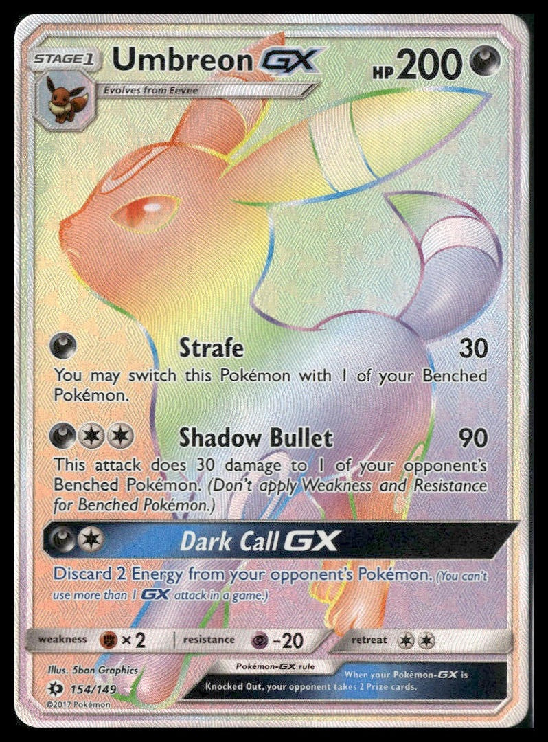 Umbreon GX (Secret) #154/149 SM Base Set LP