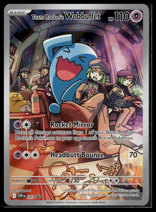 Team Rocket's Wobbuffet #203 Destined Rivals ETB Promo NM