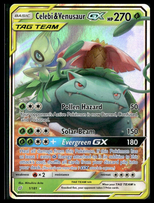 Celebi & Venusaur GX #1/181 SM - Team Up NM
