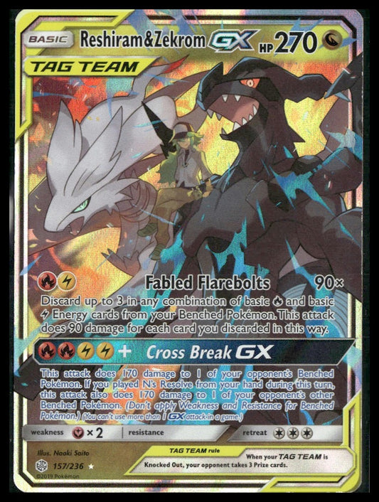 Reshiram & Zekrom GX #157/236 SM - Cosmic Eclipse MP