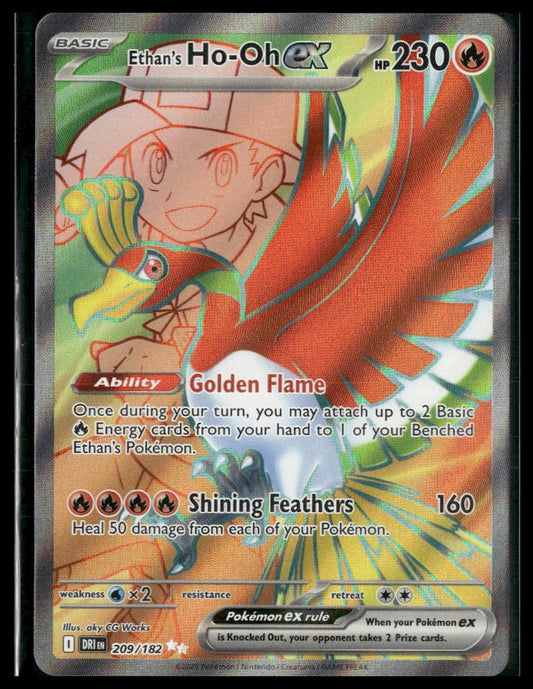 Ethan's Ho-Oh ex #209/182 Destined Rivals NM