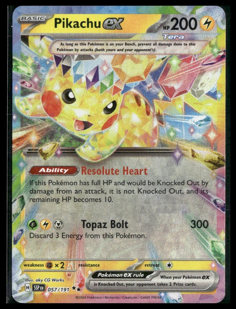 Pikachu ex #057/191 Surging Sparks NM