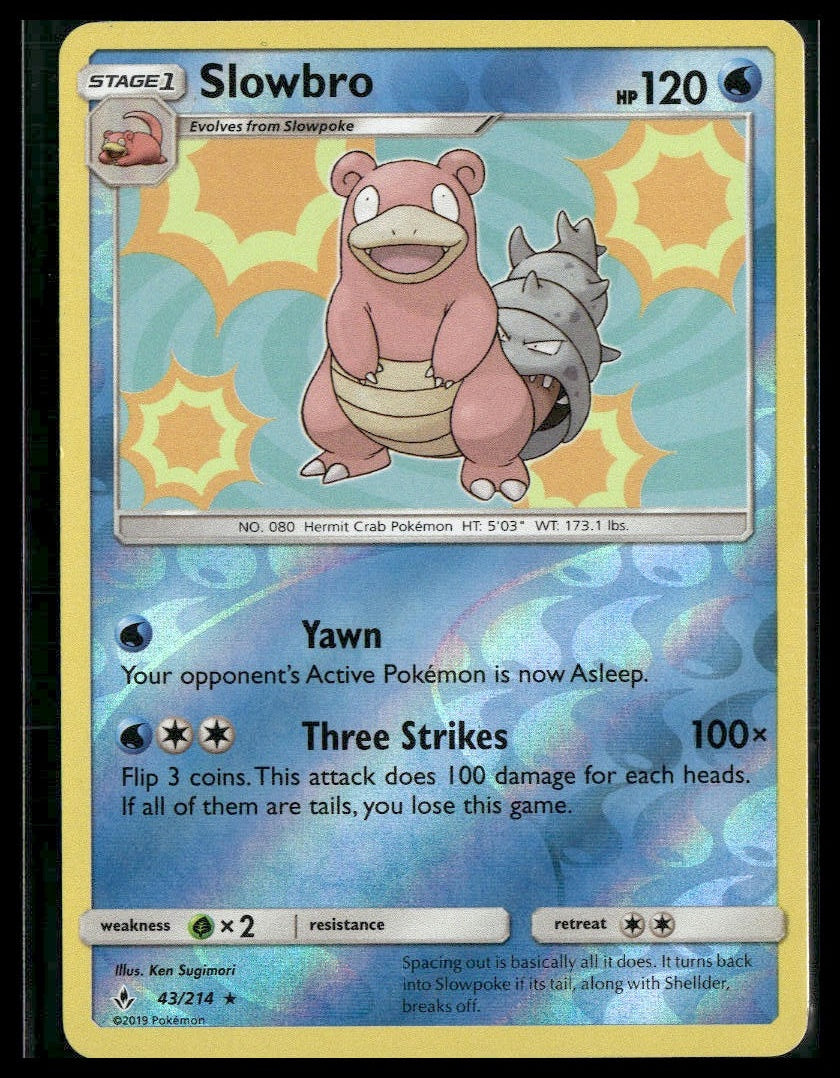 Slowbro #43/214 Reverse Holo Unbroken Bonds MP