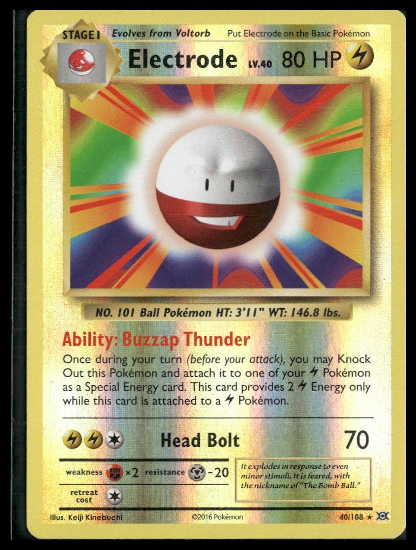Electrode #40/108 Reverse Holo XY Evolutions MP