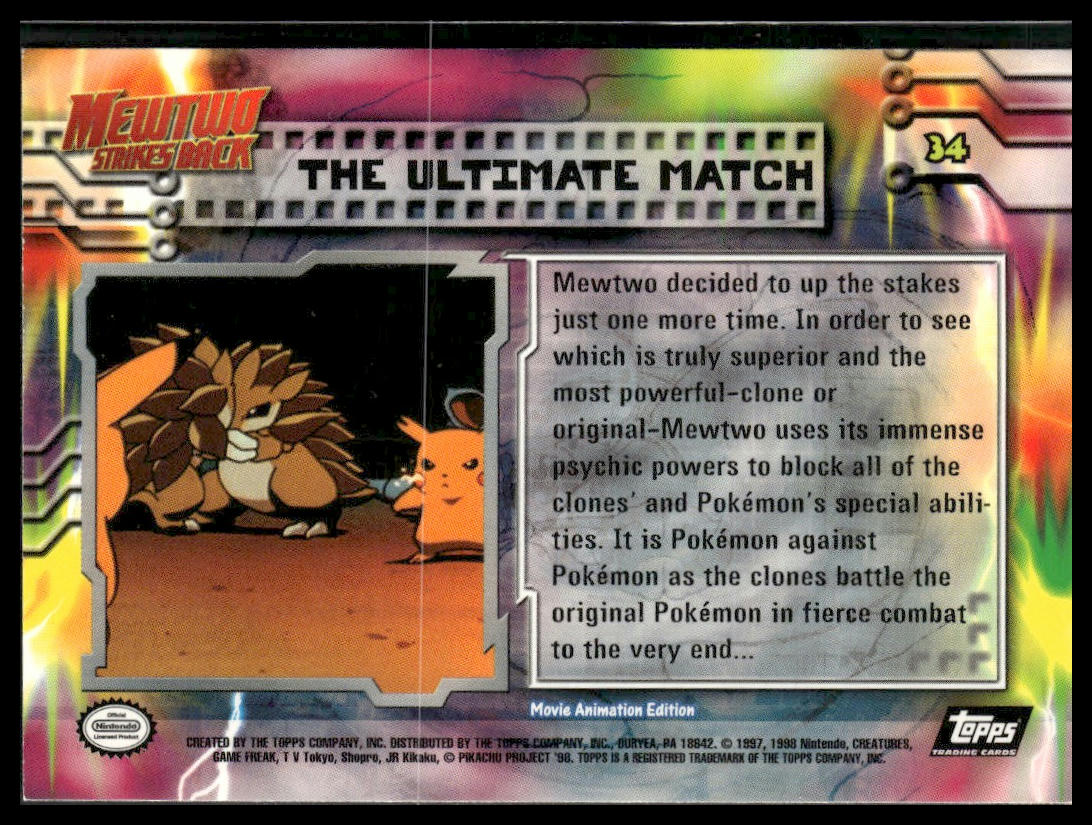 The Ultimate Match #34 Topps Mewtwo Strikes Back LP
