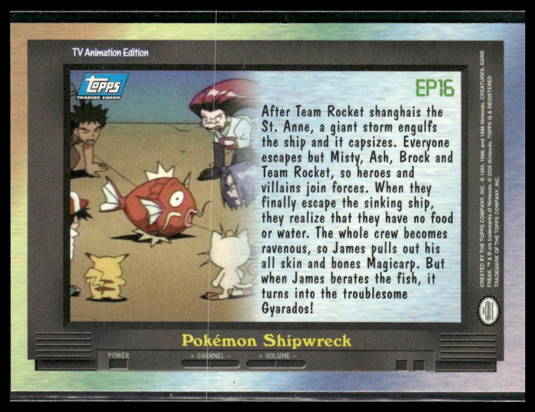 Pokemon Shipwreck #EP16 Topps TV LP