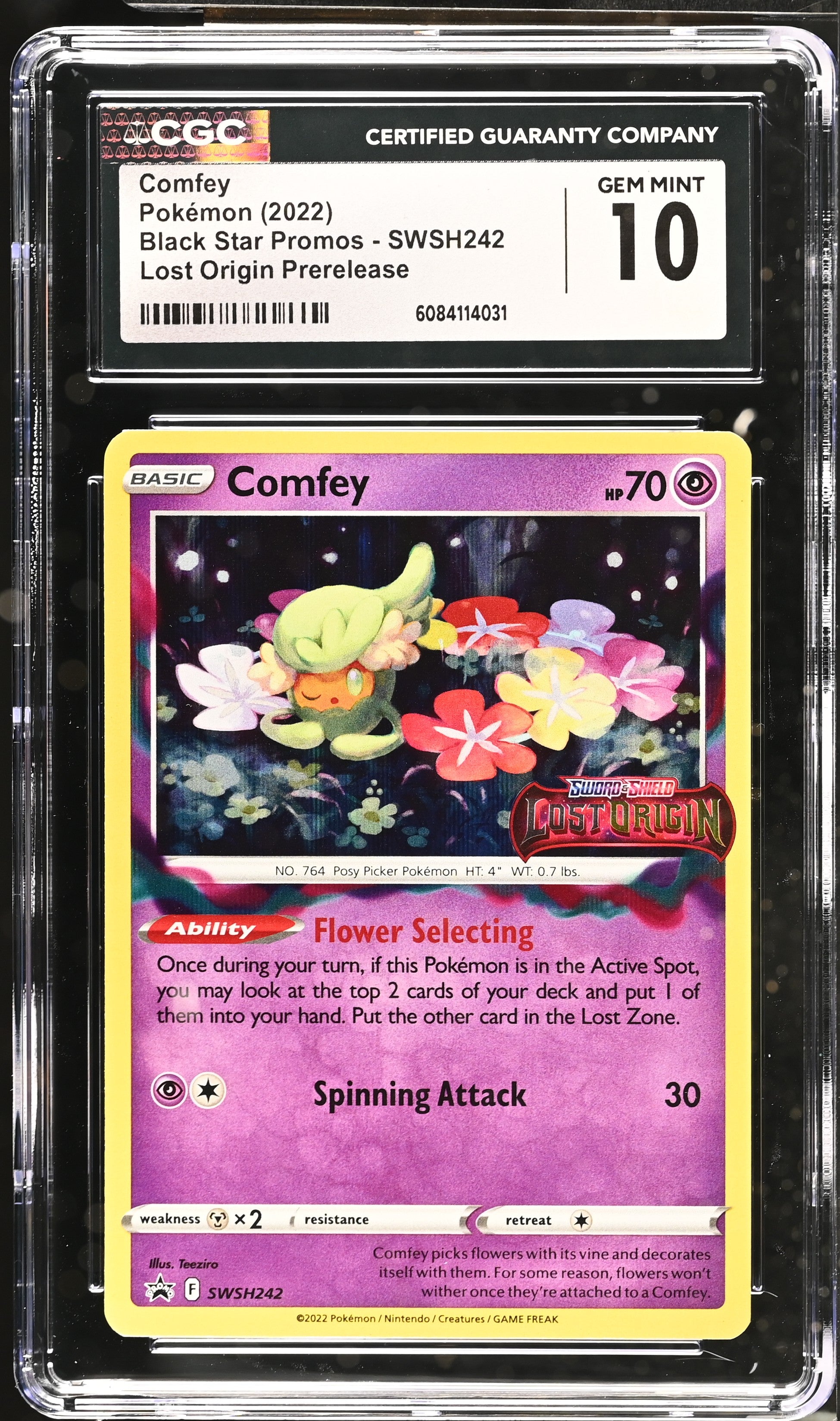 CGC 10 Comfey #SWSH242 STAMPED Lost Origin Promo – Ready Mark Cards