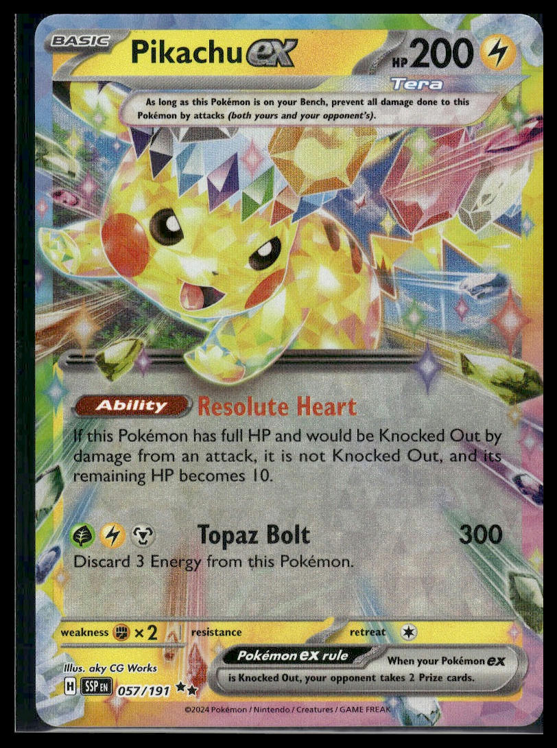 Pikachu ex #057/191 Surging Sparks NM – Ready Mark Cards