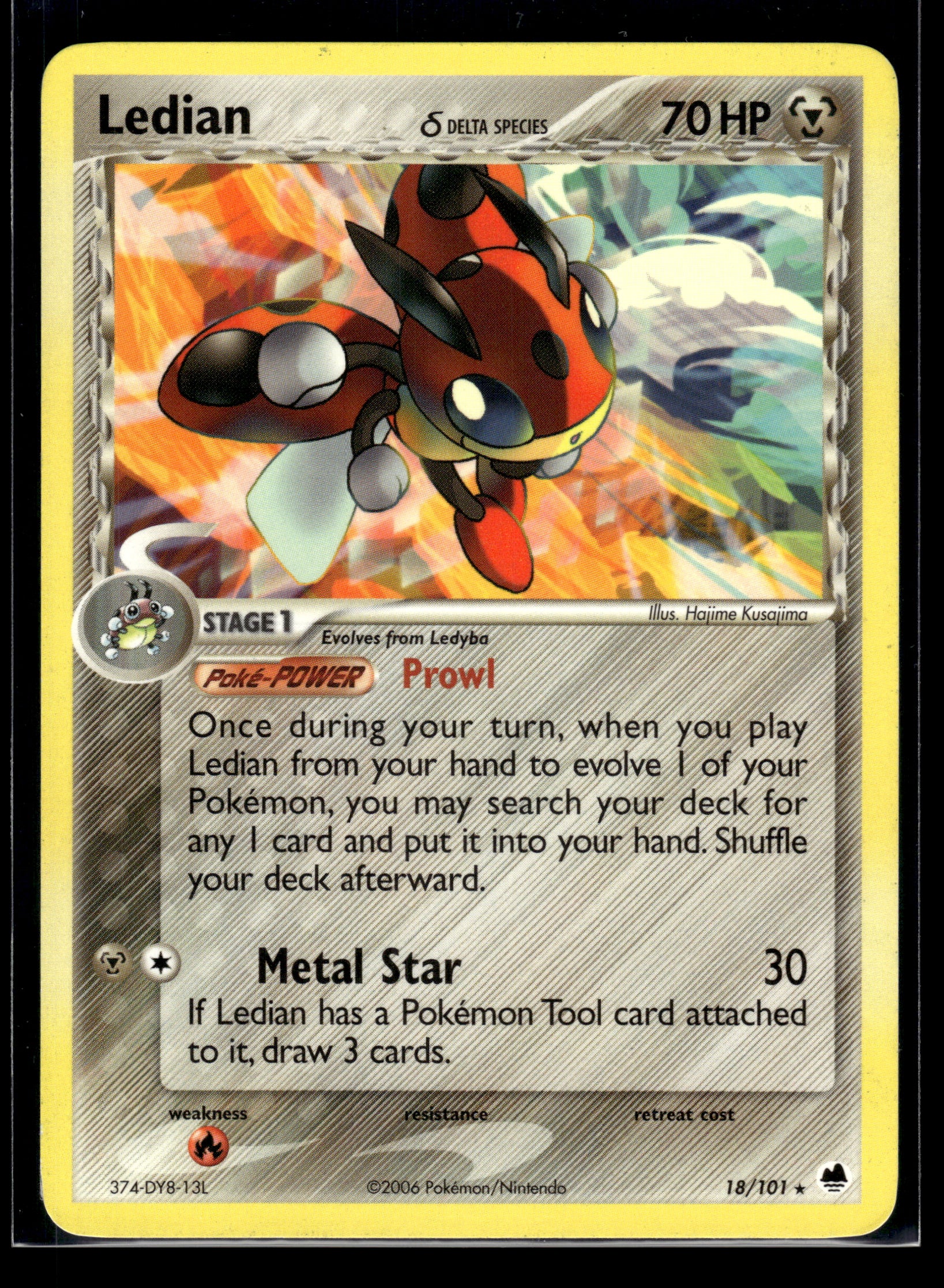 ledian pokemon card price Ledian (Delta Species) #18/101 Dragon Frontiers LP – Ready Mark Cards
