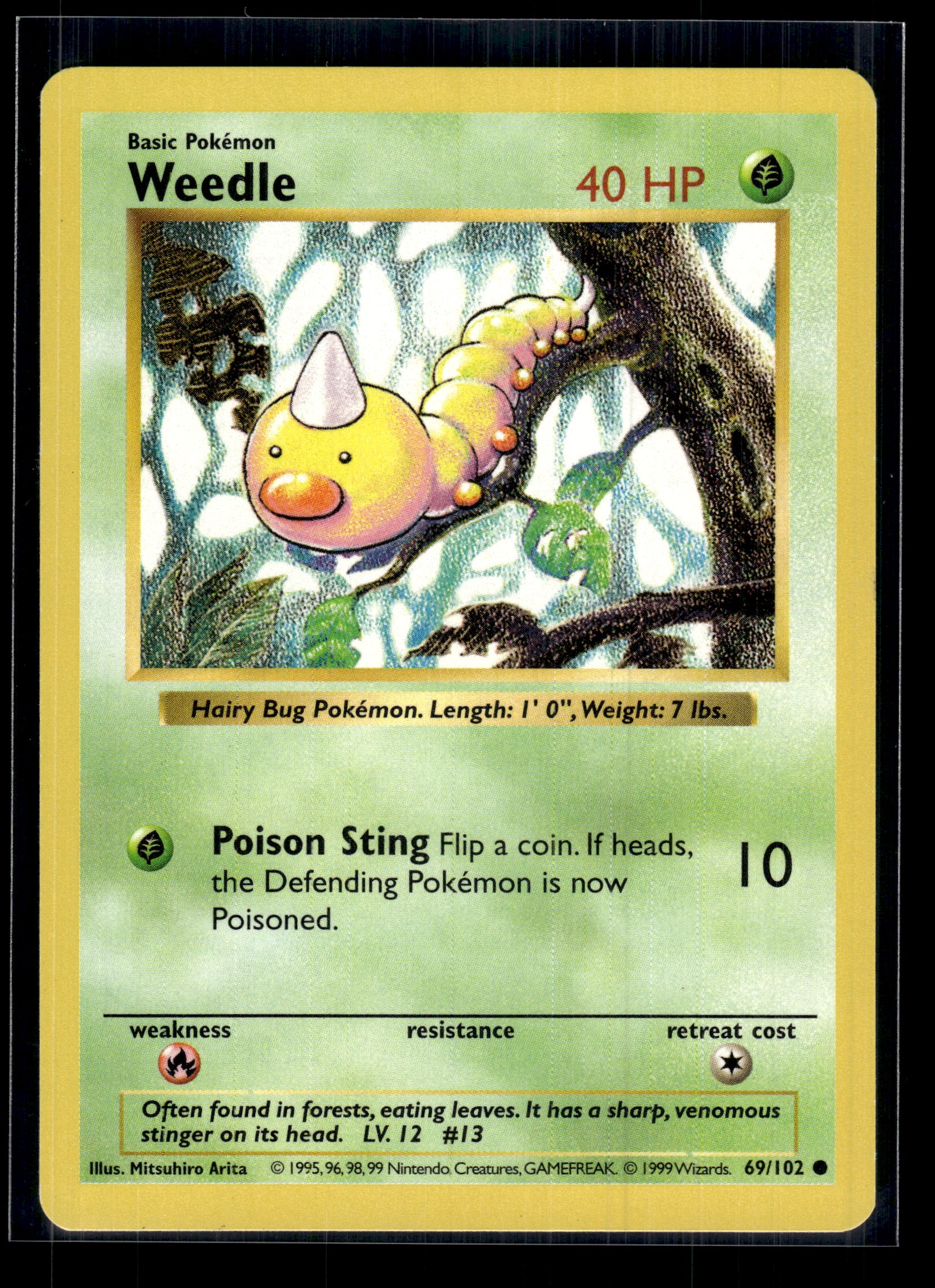 1995 weedle pokemon card value 69/102 Weedle (Shadowless) #069/102 Base Set LP – Ready Mark Cards
