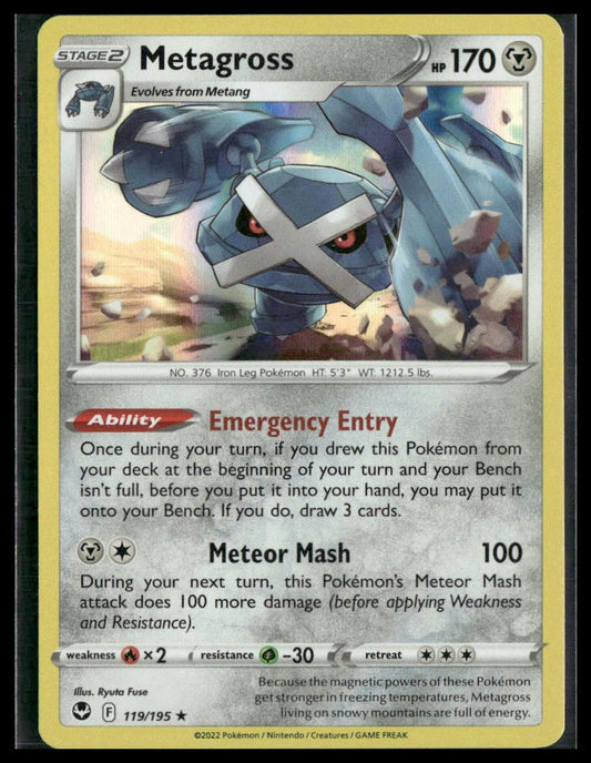 Metagross #119/195 Holo SWSH12: Silver Tempest Pokemon NM