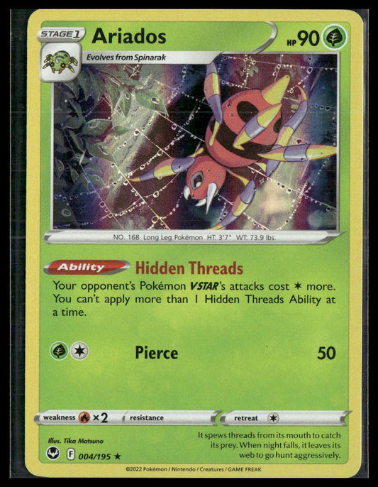 Ariados #004/195 Holo SWSH12: Silver Tempest Pokemon NM