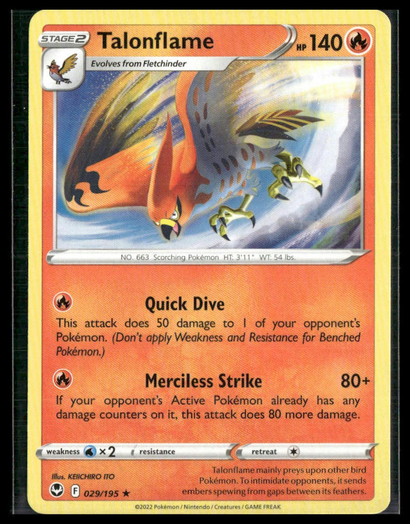 Talonflame #029/195 SWSH12: Silver Tempest Pokemon NM