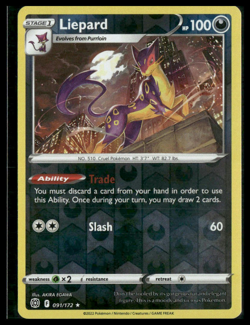 Liepard #091/172 Reverse Holo Brilliant Stars LP