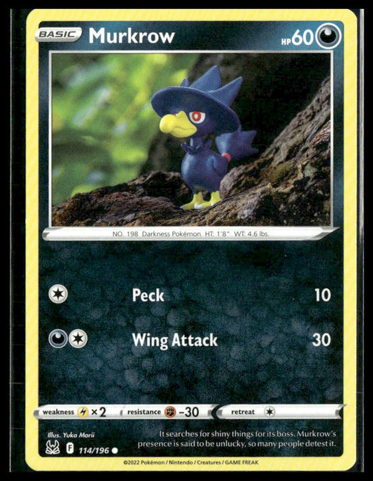 Murkrow #114/196 Clay Yuka Morii Lost Origin LP