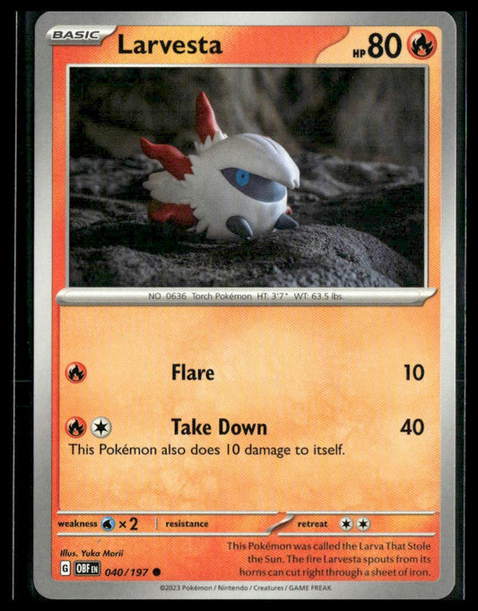 Larvesta #040/197 Clay Yuka Morii Obsidian Flames VLP