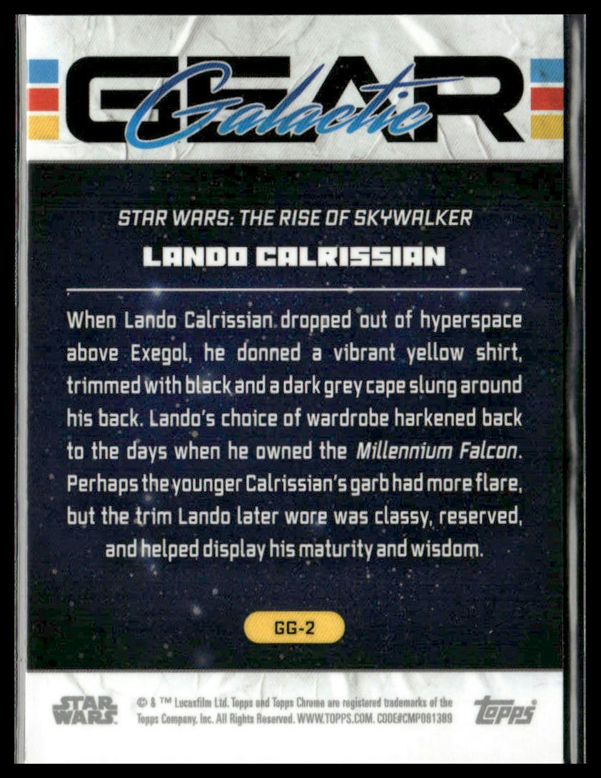 Lando Calrissian #GG-2 2024 Topps Chrome Star Wars Galactic Gear