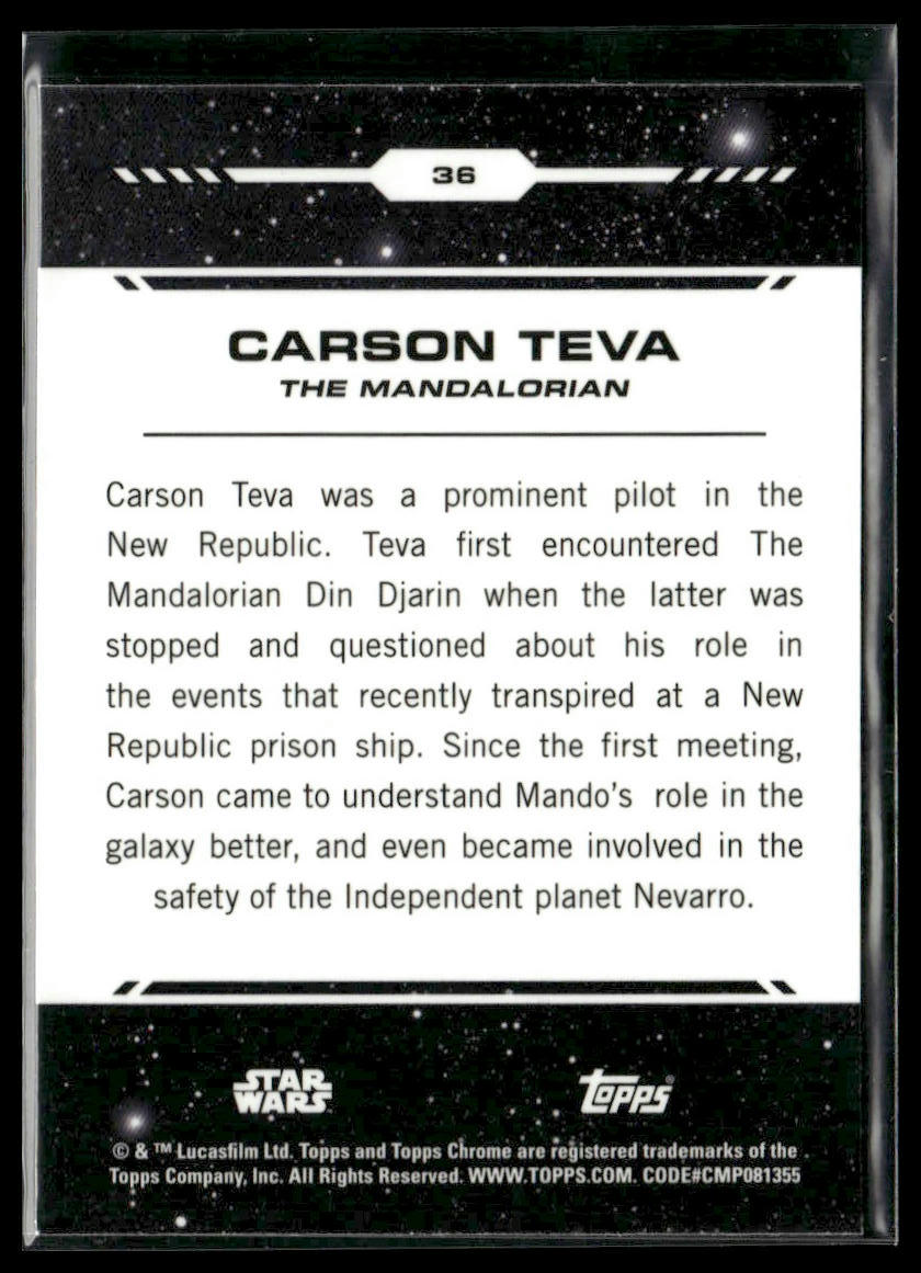 Carson Teva #36 2024 Topps Chrome Star Wars Red Blaster Raywave Refractor