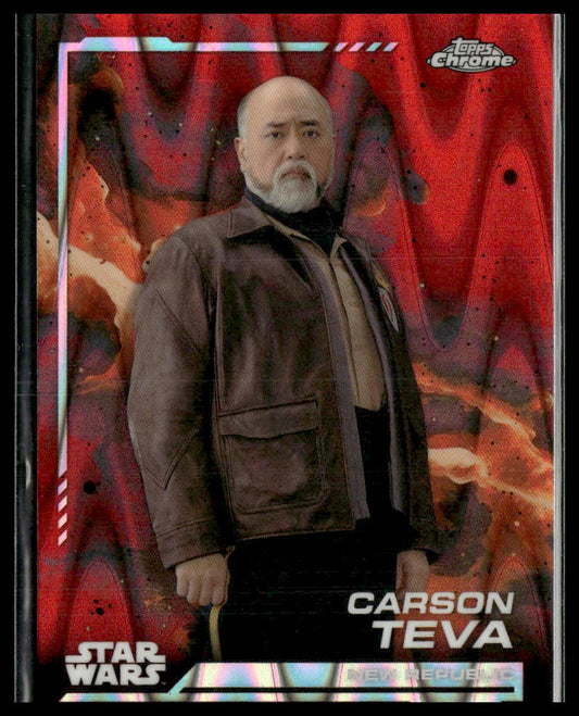 Carson Teva #36 2024 Topps Chrome Star Wars Red Blaster Raywave Refractor