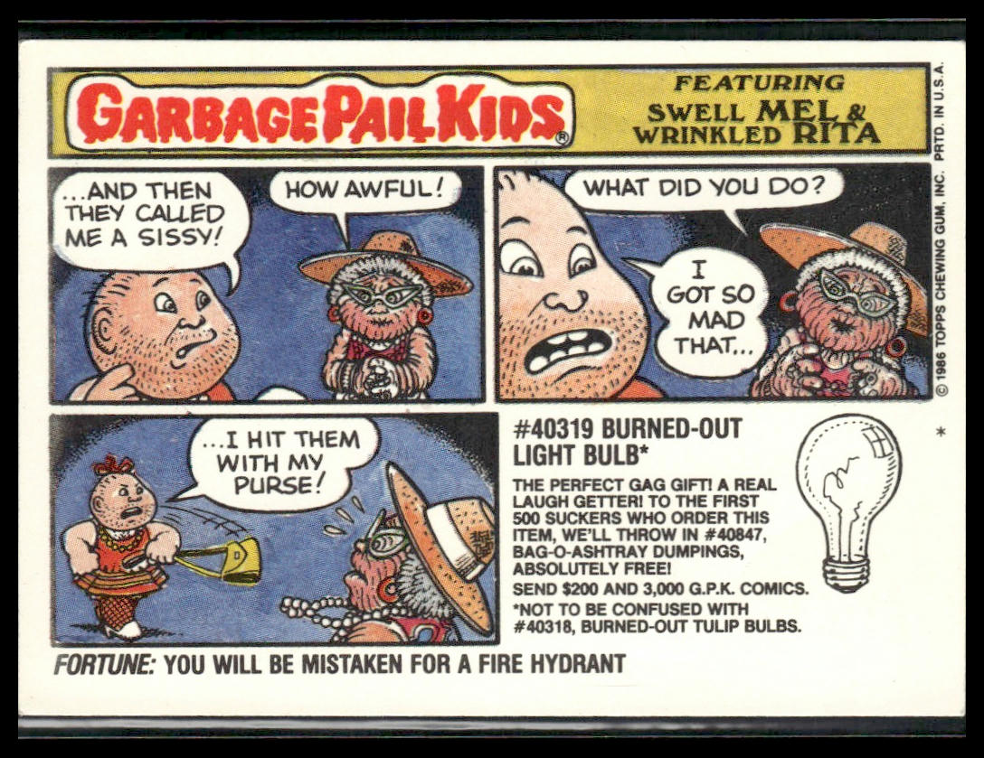 George Washingdone #219a Topps 1986 Topps Garbage Pail Kids Series 6