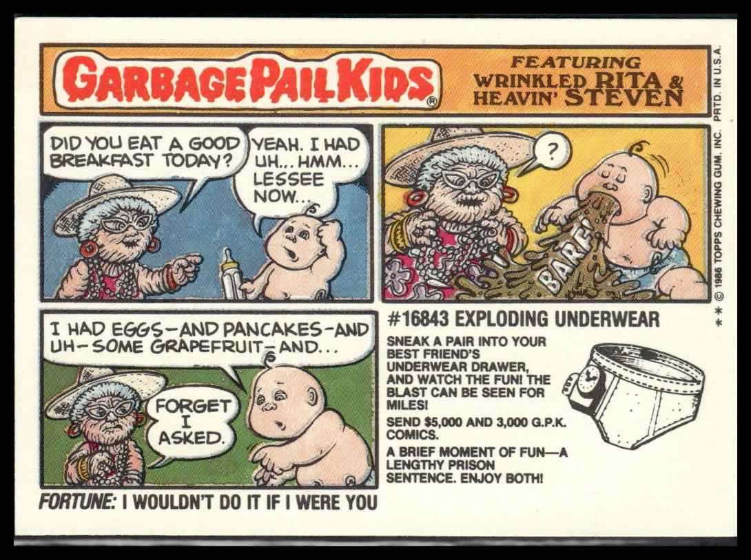 Bridget Digit #218b Topps 1986 Topps Garbage Pail Kids Series 6