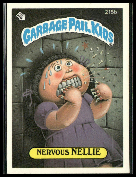Nervous Nellie #215b Topps 1986 Topps Garbage Pail Kids Series 6