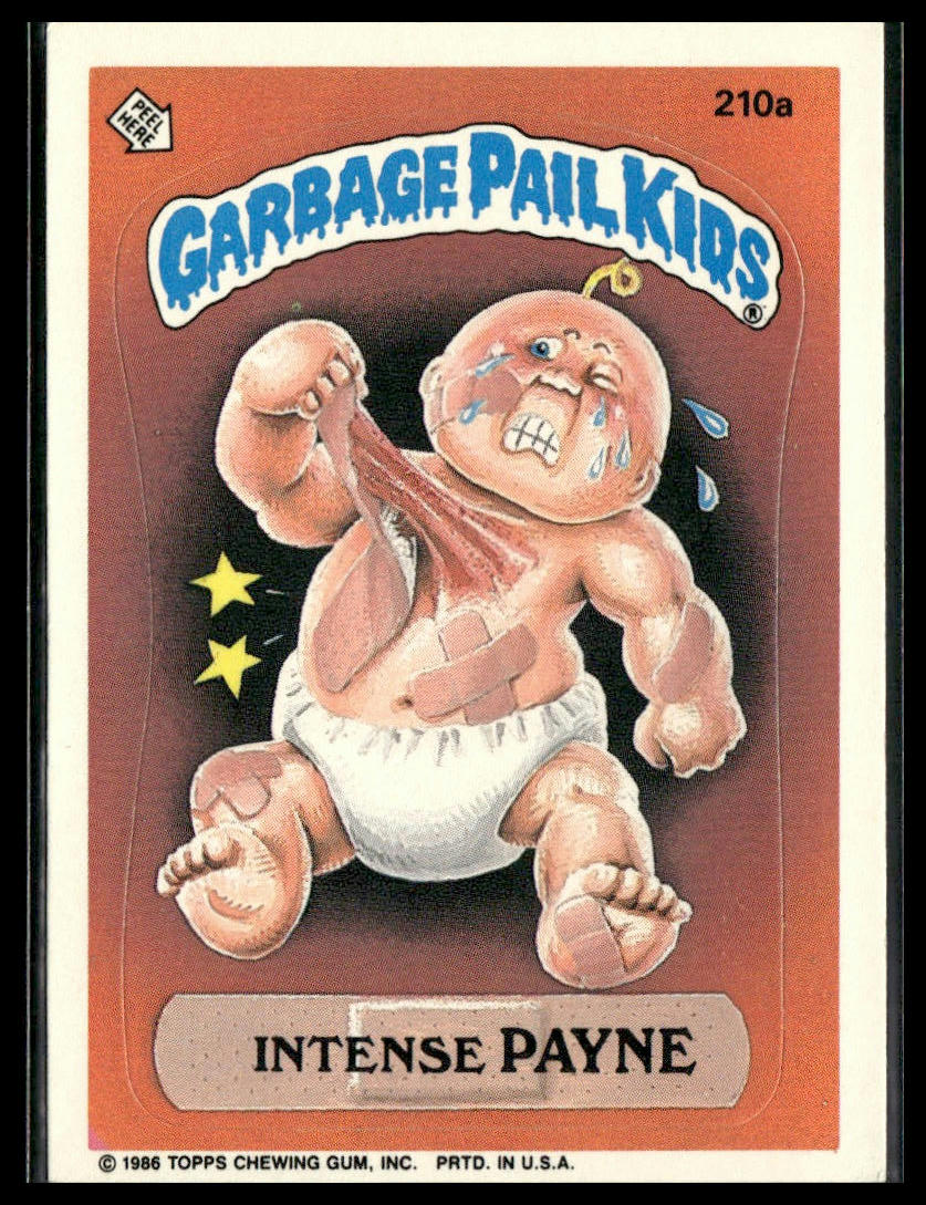 Intense Payne #210a Topps 1986 Topps Garbage Pail Kids Series 6