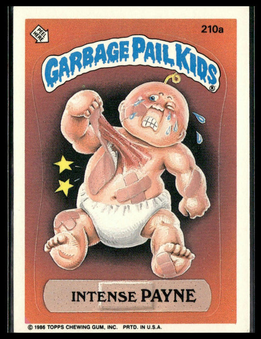 Intense Payne #210a Topps 1986 Topps Garbage Pail Kids Series 6