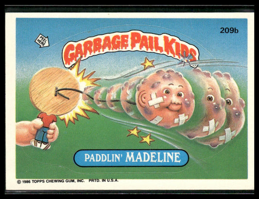 Paddlin' Madeline #209b Topps 1986 Topps Garbage Pail Kids Series 6