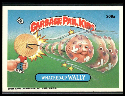 Whacked-Up Wally #209a Topps 1986 Topps Garbage Pail Kids Series 6