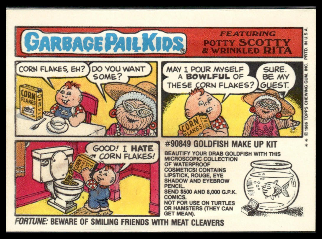 Teed-Off Tom #208b Topps 1986 Topps Garbage Pail Kids Series 6