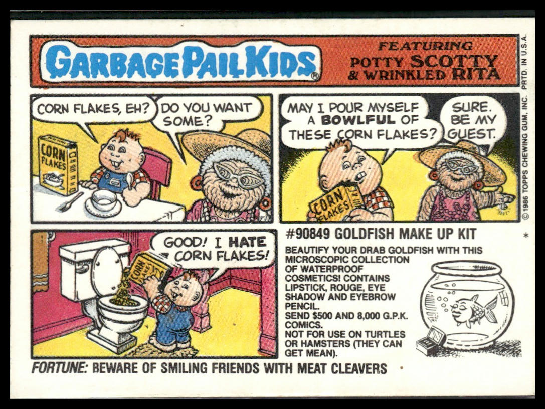 Joel Hole #208a Topps 1986 Topps Garbage Pail Kids Series 6