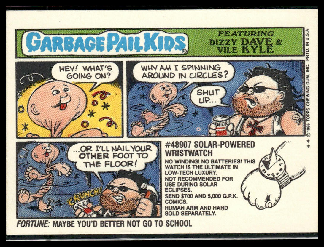 Air-Head Jed #212b Topps 1986 Topps Garbage Pail Kids Series 6