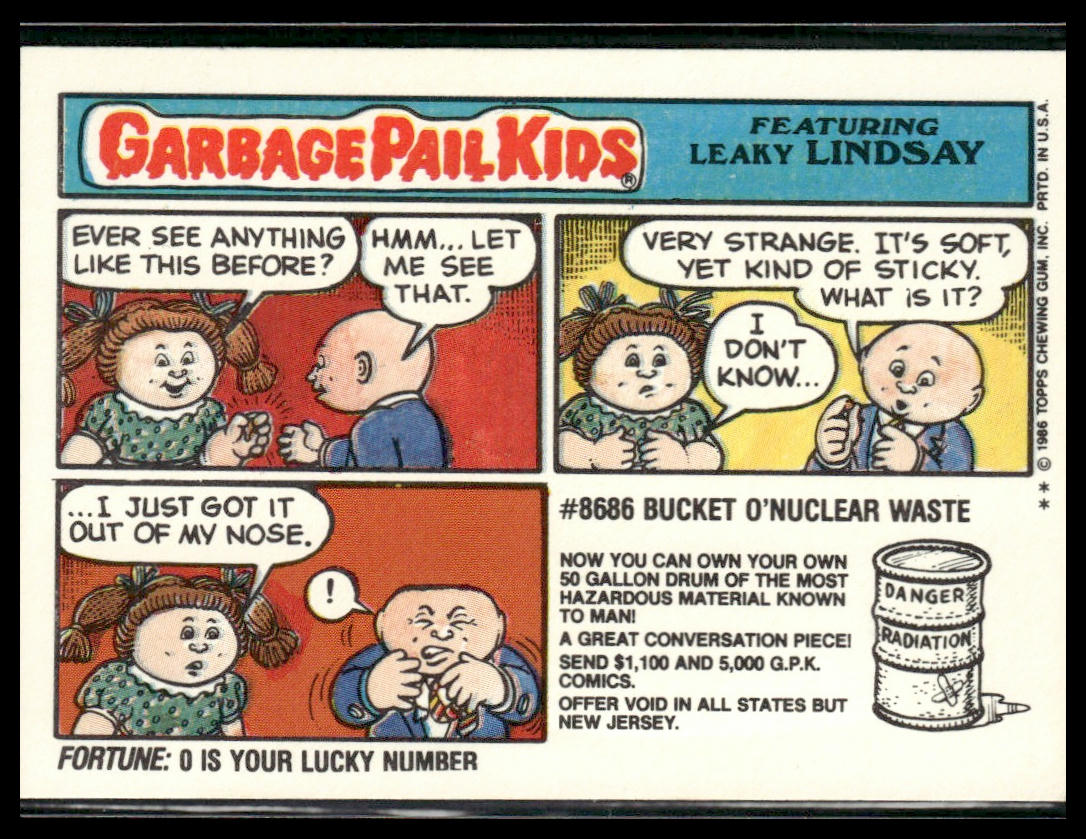 Abraham Wrinklin' #239b 1986 Topps Garbage Pail Kids Series 6