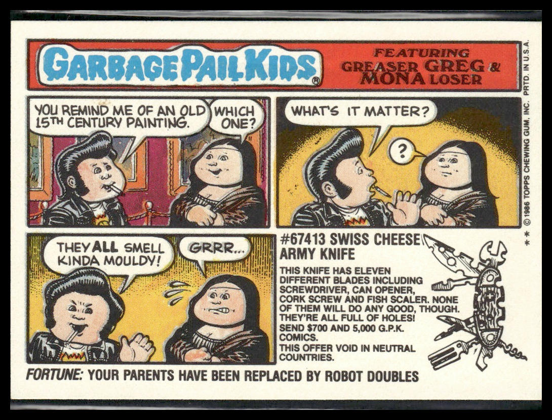 Jan Hand #235b 1986 Topps Garbage Pail Kids Series 6
