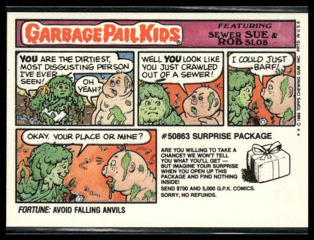 Uncool Carl #228b 1986 Topps Garbage Pail Kids Series 6