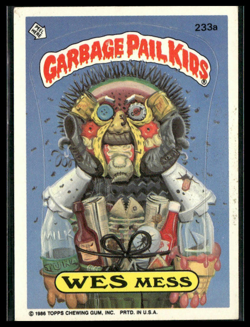 Wes Mess #233a 1986 Topps Garbage Pail Kids Series 6