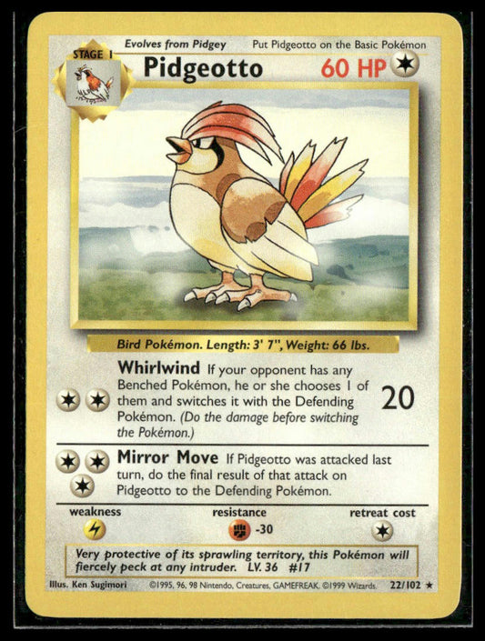 Pidgeotto #022/102 Base Set LP