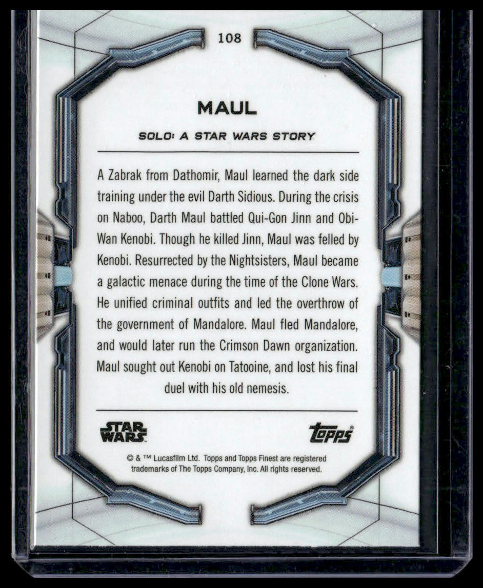 Maul #29 2022 Topps Finest Star Wars Extended Short Print