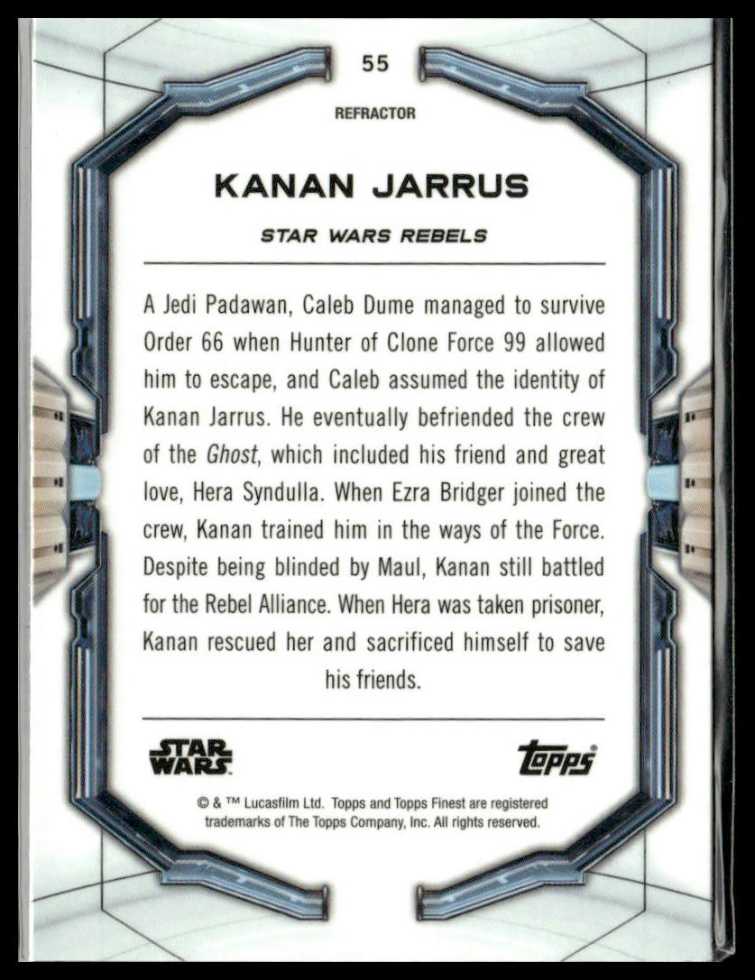 Kanan Jarrus #55 2022 Topps Finest Star Wars Refractor