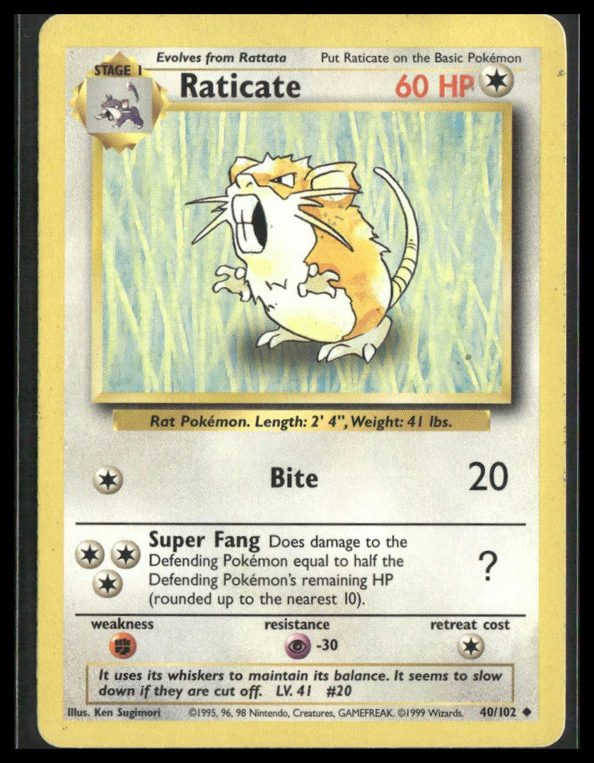 Raticate #040/102 Base Set MP