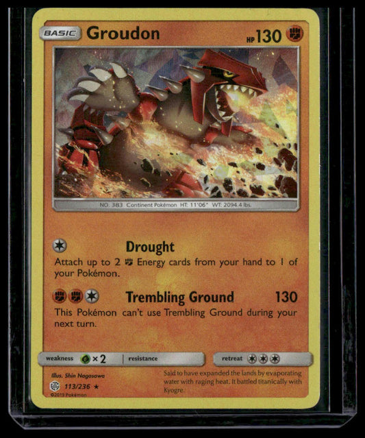 Groudon #113/236 Cracked Ice Holo Cosmic Eclipse MP