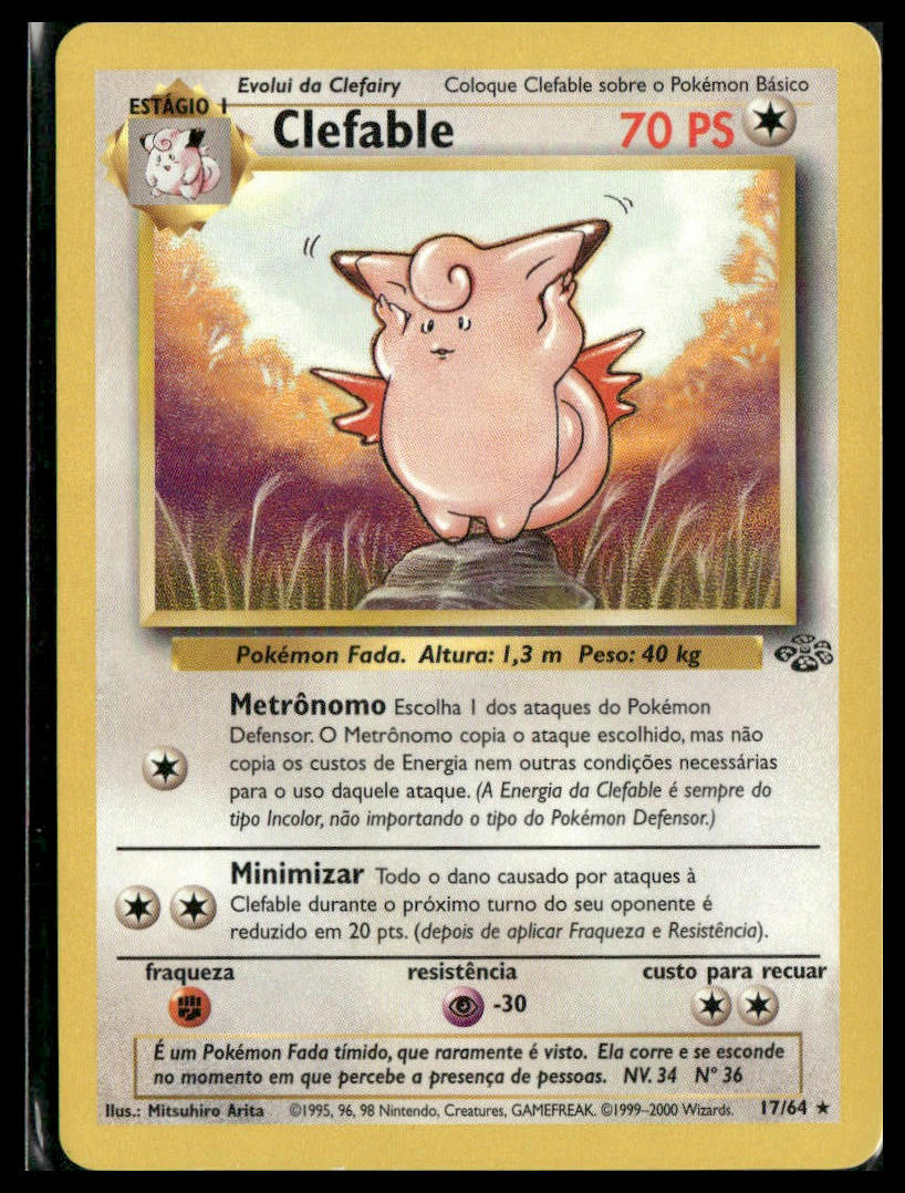 Clefable #17/64 Portuguese 1999-2000 Unlimited Jungle LP