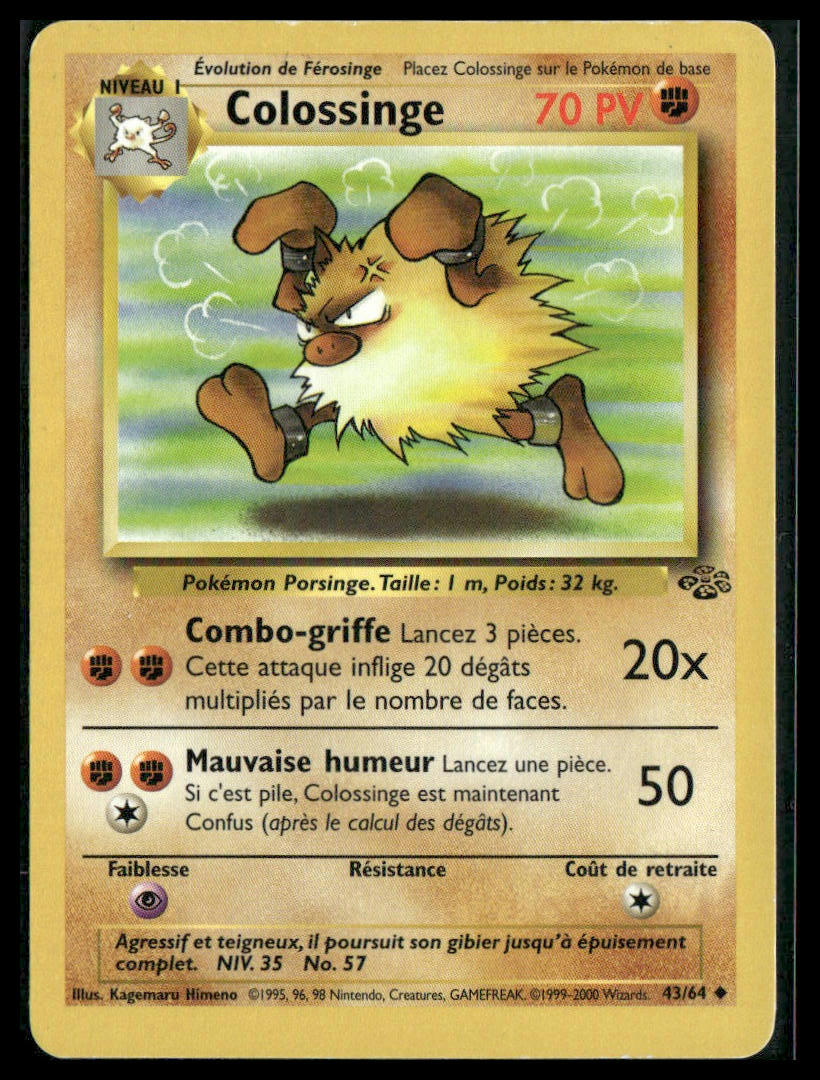 Primeape #43/64 French 1999-2000 Unlimited Jungle LP