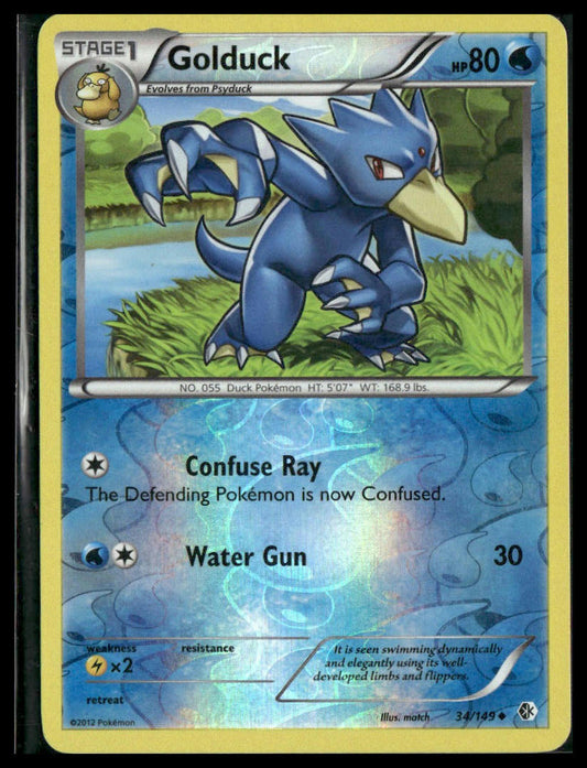 Golduck #34/149 Reverse Holo Boundaries Crossed LP