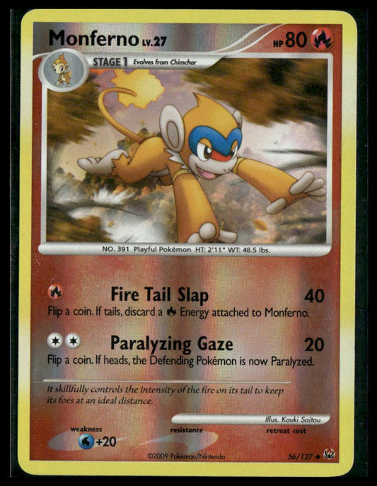 Monferno #56/127 Reverse Holo Platinum LP