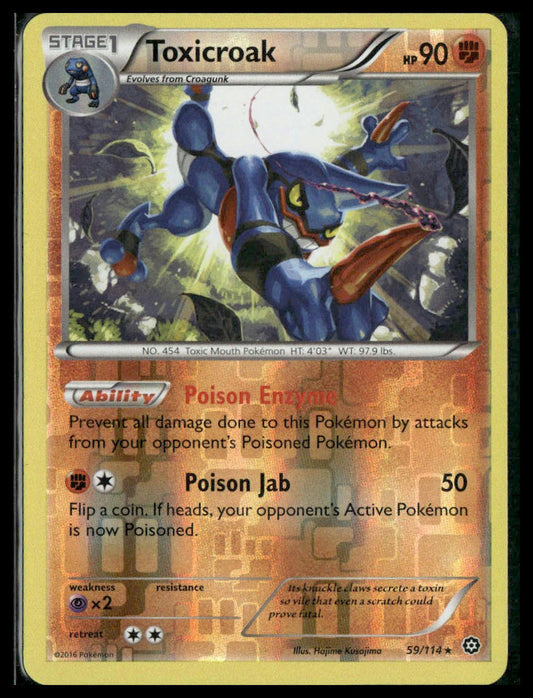 Toxicroak #59/114 Reverse Holo Steam Siege LP